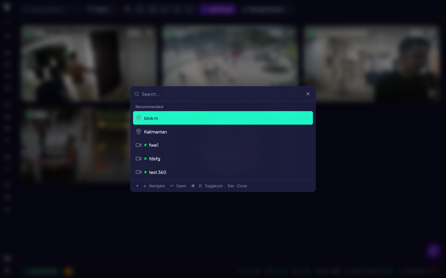 Command palette Smart Navigation untuk lompat cepat ke halaman, stream, atau site dengan keyboard.