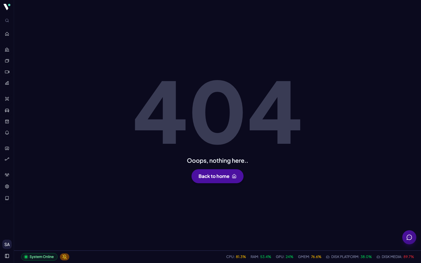 Tracking Wajah — cari individu berdasarkan nama atau face_id, lalu lihat kronologi event lintas kamera dengan thumbnail dan confidence score.